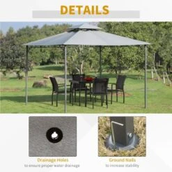 Outsunny 2 Tier Garden Gazebo 3000x3000mm - Grey - 84C-115 14 Outsunny 2 Tier Garden Gazebo 3000x3000mm - Grey - 84C-115 -OUTSUNNY Sales Shop outsunny 84c 115 4