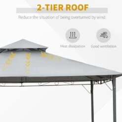 Outsunny 2 Tier Garden Gazebo 3000x3000mm - Grey - 84C-115 13 Outsunny 2 Tier Garden Gazebo 3000x3000mm - Grey - 84C-115 -OUTSUNNY Sales Shop outsunny 84c 115 5