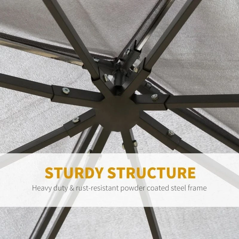 Outsunny 2 Tier Garden Gazebo 3000x3000mm - Grey - 84C-115 4 Outsunny 2 Tier Garden Gazebo 3000x3000mm - Grey - 84C-115 - Image 4