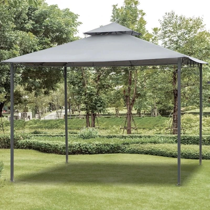 Outsunny 2 Tier Garden Gazebo 3000x3000mm - Grey - 84C-115 1 Outsunny 2 Tier Garden Gazebo 3000x3000mm - Grey - 84C-115