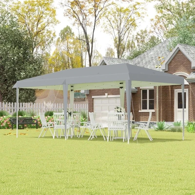 Outsunny Pop-Up Garden Gazebo With Carry Bag 6000x3000mm - Grey - 84C-118MX 1 Outsunny Pop-Up Garden Gazebo With Carry Bag 6000x3000mm - Grey - 84C-118MX