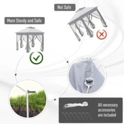 Outsunny Pop-up Hexagon Gazebo With Mesh Sidewalls 4000x4000mm - Grey - 84C-120GY 15 Outsunny Pop-up Hexagon Gazebo With Mesh Sidewalls 4000x4000mm - Grey - 84C-120GY -OUTSUNNY Sales Shop outsunny 84c 120gy 5