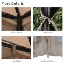 Outsunny 2 Tier Garden Gazebo With Curtains 3000x3000mm - Taupe - 84C-133CG 17 Outsunny 2 Tier Garden Gazebo With Curtains 3000x3000mm - Taupe - 84C-133CG -OUTSUNNY Sales Shop outsunny 84c 133cg 6