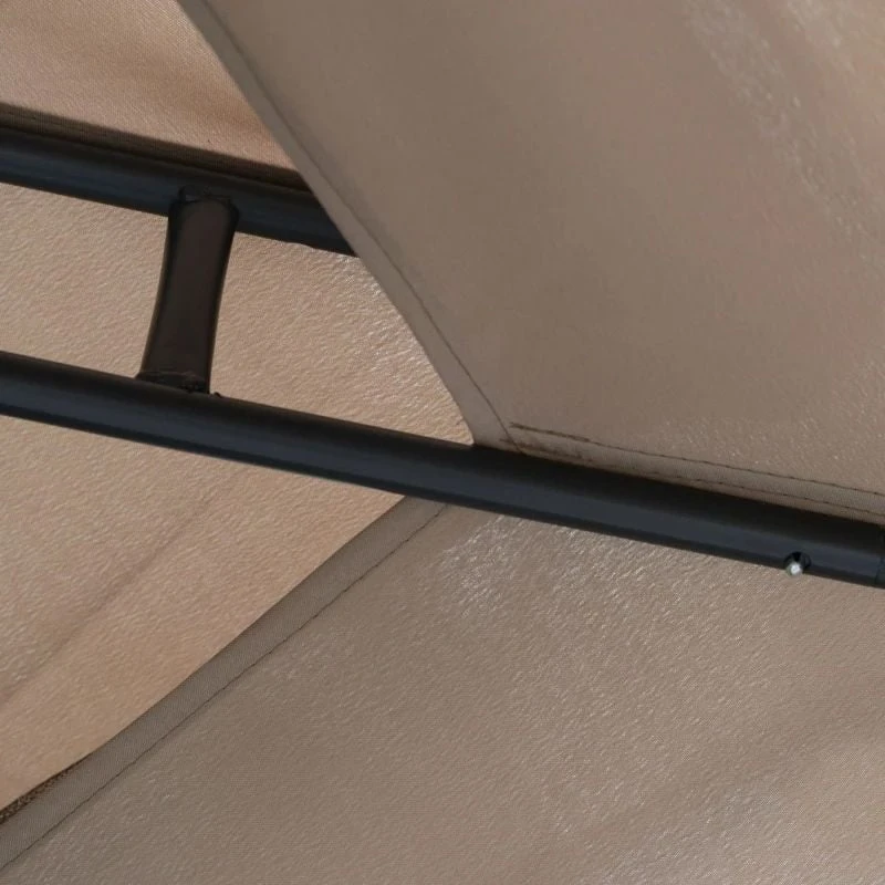 Outsunny 2 Tier Garden Gazebo With Curtains 3000x3000mm - Taupe - 84C-133CG 6 Outsunny 2 Tier Garden Gazebo With Curtains 3000x3000mm - Taupe - 84C-133CG - Image 6