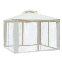 Outsunny 2 Tier Garden Gazebo With Curtains 3000x3000mm - White - 84C-133CW 19 Outsunny 2 Tier Garden Gazebo With Curtains 3000x3000mm - White - 84C-133CW -OUTSUNNY Sales Shop outsunny 84c 133cw 1