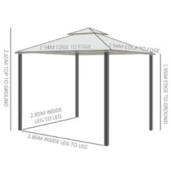 Outsunny 2 Tier Garden Gazebo With Curtains 3000x3000mm - White - 84C-133CW 18 Outsunny 2 Tier Garden Gazebo With Curtains 3000x3000mm - White - 84C-133CW -OUTSUNNY Sales Shop outsunny 84c 133cw 2