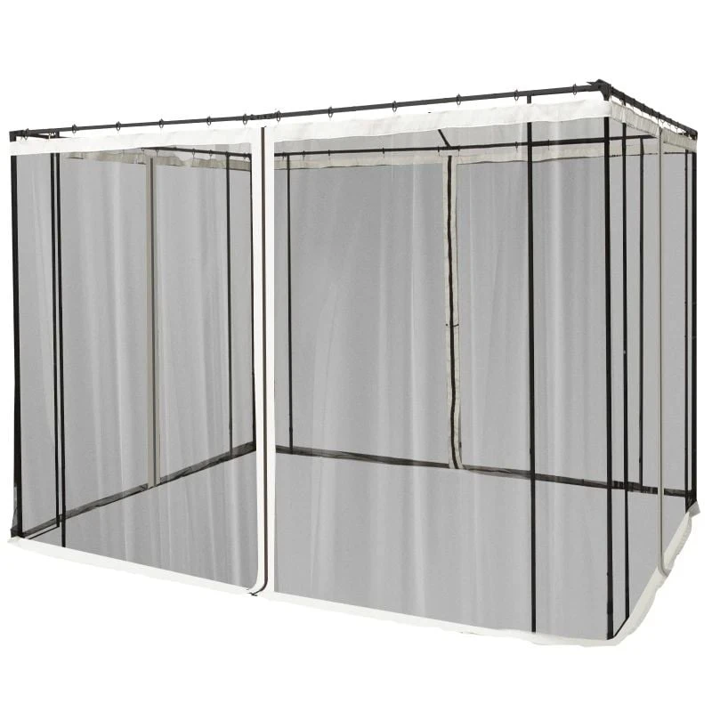 Outsunny Gazebo 4x Replacement Mesh Sidewalls 3000mm - Beige - 84C-142 2 Outsunny Gazebo 4x Replacement Mesh Sidewalls 3000mm - Beige - 84C-142 - Image 2