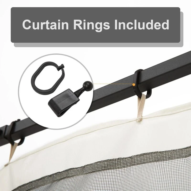 Outsunny Gazebo 4x Replacement Mesh Sidewalls 3000mm - Beige - 84C-142 8 Outsunny Gazebo 4x Replacement Mesh Sidewalls 3000mm - Beige - 84C-142 - Image 8