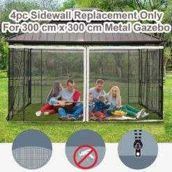 Outsunny Gazebo 4x Replacement Mesh Sidewalls 3000mm - Beige - 84C-142 15 Outsunny Gazebo 4x Replacement Mesh Sidewalls 3000mm - Beige - 84C-142 -OUTSUNNY Sales Shop outsunny 84c 142 4