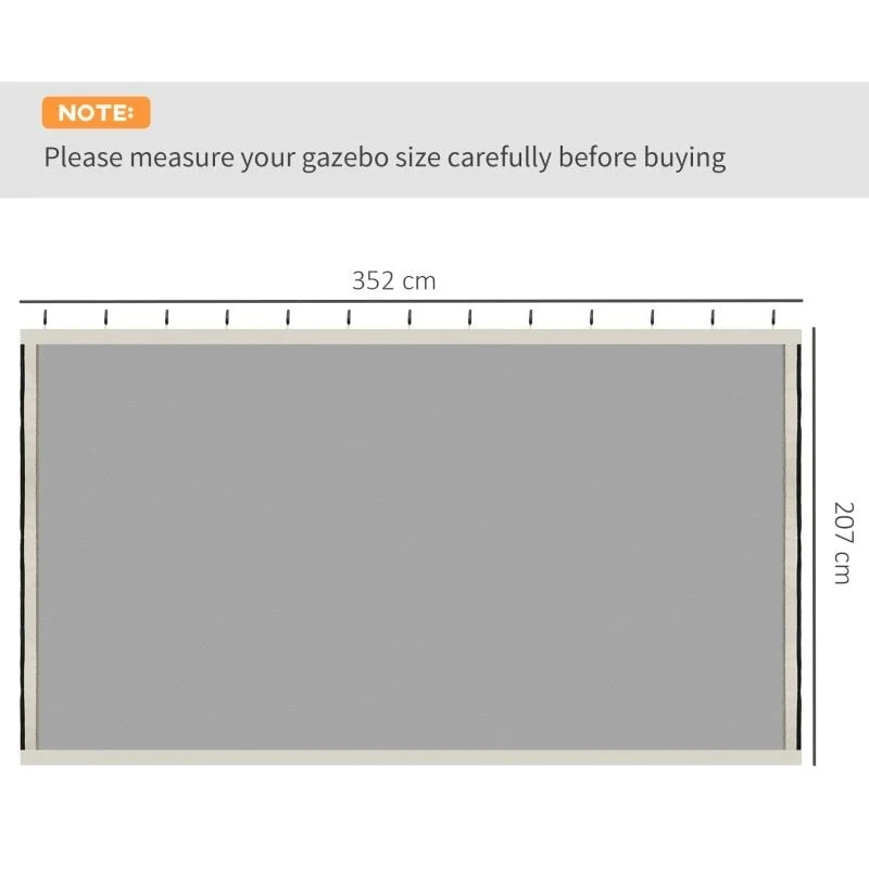 Outsunny Gazebo 4x Replacement Mesh Sidewalls 3500mm - Beige - 84C-142V02 10 Outsunny Gazebo 4x Replacement Mesh Sidewalls 3500mm - Beige - 84C-142V02 - Image 10