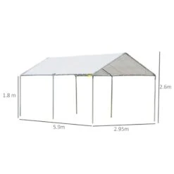 Outsunny Heavy Duty Carport Tent Shelter 3000x6000mm - White - 84C-159 -OUTSUNNY Sales Shop outsunny 84c 159 2
