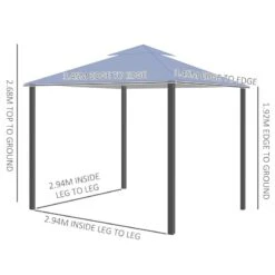 Outsunny 2 Tier Garden Gazebo 3500x3500mm - Grey - 84C-183 11 Outsunny 2 Tier Garden Gazebo 3500x3500mm - Grey - 84C-183 -OUTSUNNY Sales Shop outsunny 84c 183 2