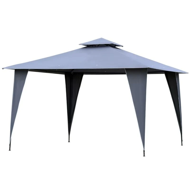 Outsunny 2 Tier Garden Gazebo 3500x3500mm - Grey - 84C-183 2 Outsunny 2 Tier Garden Gazebo 3500x3500mm - Grey - 84C-183 - Image 2