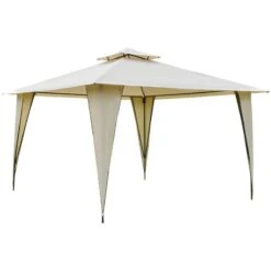 Outsunny 2 Tier Garden Gazebo 3500x3500mm - Beige - 84C-183BG