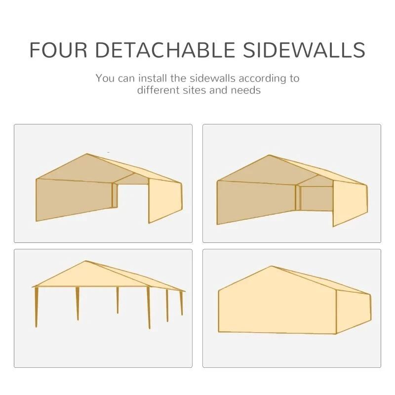 Outsunny Marquee With 4x Windows 3000x6000mm - White - 84C-197 8 Outsunny Marquee With 4x Windows 3000x6000mm - White - 84C-197 - Image 8