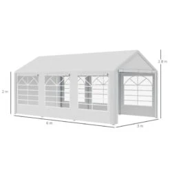 Outsunny Marquee With 6x Windows & 2 Doors 3000x6000mm - White - 84C-206 18 Outsunny Marquee With 6x Windows & 2 Doors 3000x6000mm - White - 84C-206 -OUTSUNNY Sales Shop outsunny 84c 206 2