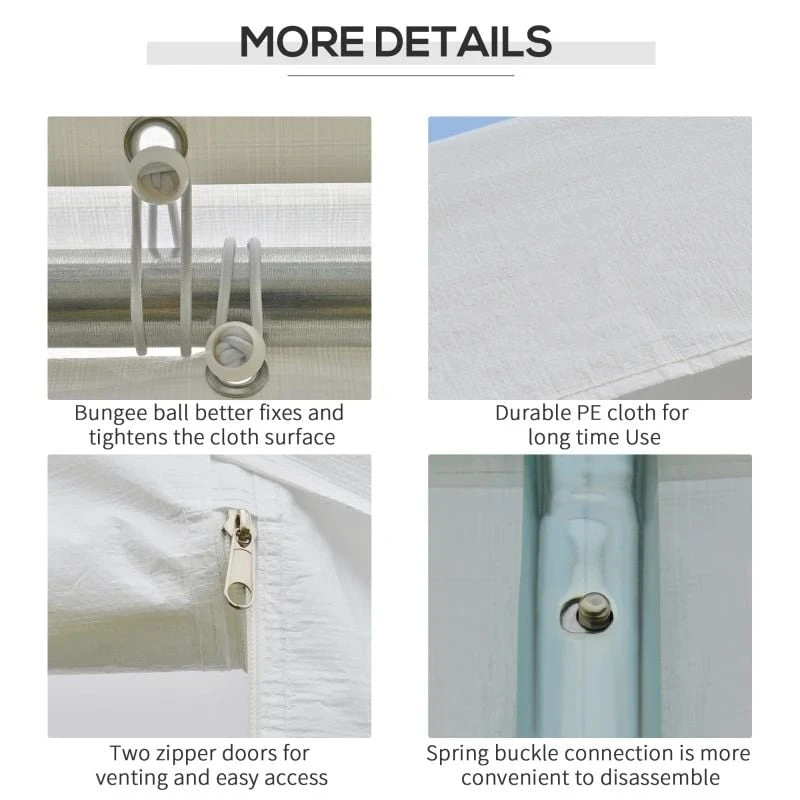Outsunny Marquee With 6x Windows & 2 Doors 3000x6000mm - White - 84C-206 6 Outsunny Marquee With 6x Windows & 2 Doors 3000x6000mm - White - 84C-206 - Image 6