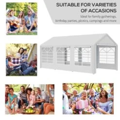 Outsunny Marquee With 6x Windows & 2 Doors 3000x6000mm - White - 84C-206 14 Outsunny Marquee With 6x Windows & 2 Doors 3000x6000mm - White - 84C-206 -OUTSUNNY Sales Shop outsunny 84c 206 6