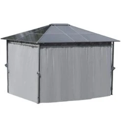 Outsunny Hardtop Garden Gazebo With Curtains 3600x3000mm - Grey - 84C-212V01 -OUTSUNNY Sales Shop outsunny 84c 212v01 6
