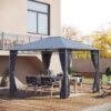 Outsunny Hardtop Garden Gazebo With Curtains 3600x3000mm - Grey - 84C-212V01 -OUTSUNNY Sales Shop outsunny 84c 212v01 9