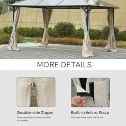 Outsunny Gazebo 4x Replacement Sidewalls 3000x4000mm - Beige - 84C-226V01BG -OUTSUNNY Sales Shop outsunny 84c 226v01bg 4