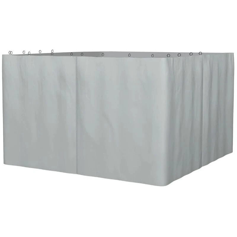 Outsunny Gazebo 4x Replacement Sidewalls 3000x4000mm - Light Grey - 84C-226V01LG 2 Outsunny Gazebo 4x Replacement Sidewalls 3000x4000mm - Light Grey - 84C-226V01LG - Image 2