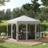 Outsunny Pop-up Hexagon Gazebo With Mesh Sidewalls 3200x3200mm - Light Grey - 84C-227LG 8 Outsunny Pop-up Hexagon Gazebo With Mesh Sidewalls 3200x3200mm - Light Grey - 84C-227LG -OUTSUNNY Sales Shop outsunny 84c 227lg 12