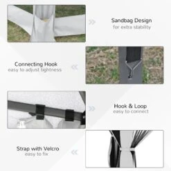 Outsunny Pop-up Hexagon Gazebo With Mesh Sidewalls 3200x3200mm - Light Grey - 84C-227LG -OUTSUNNY Sales Shop outsunny 84c 227lg 6