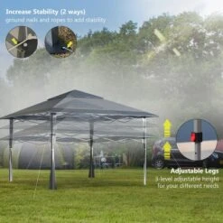 Outsunny 2 Tier Pop-Up Garden Gazebo With Carry Bag 4000x4000mm - Dark Grey - 84C-229CG -OUTSUNNY Sales Shop outsunny 84c 229cg 4