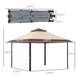 Outsunny 2 Tier Pop-Up Garden Gazebo With Carry Bag 4000x4000mm - Coffee- 84C-229V01CF 18 Outsunny 2 Tier Pop-Up Garden Gazebo With Carry Bag 4000x4000mm - Coffee- 84C-229V01CF -OUTSUNNY Sales Shop outsunny 84c 229v01cf 2