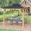 Outsunny Hardtop Garden Gazebo With Wooden Frame 3000x3000m - Grey - 84C-253GY 14 Outsunny Hardtop Garden Gazebo With Wooden Frame 3000x3000m - Grey - 84C-253GY -OUTSUNNY Sales Shop outsunny 84c 253gy 9