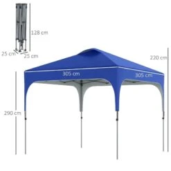 Outsunny Pop-Up Garden Gazebo With Wheeled Carry Bag 2500x2500mm - Blue - 84C-262V01BU -OUTSUNNY Sales Shop outsunny 84c 262v01bu 2