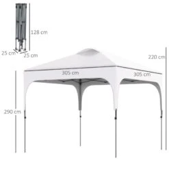 Outsunny Pop-Up Garden Gazebo With Wheeled Carry Bag 2500x2500mm - White - 84C-262V01WT -OUTSUNNY Sales Shop outsunny 84c 262v01wt 2