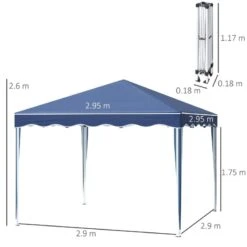Outsunny Pop-Up Garden Gazebo With Carry Bag 3000x3000mm - Blue - 84C-263 18 Outsunny Pop-Up Garden Gazebo With Carry Bag 3000x3000mm - Blue - 84C-263 -OUTSUNNY Sales Shop outsunny 84c 263 2