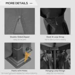 Outsunny 2 Tier Garden Gazebo With Curtains And Nets 3000x3000mm - Dark Grey - 84C-269LG 16 Outsunny 2 Tier Garden Gazebo With Curtains And Nets 3000x3000mm - Dark Grey - 84C-269LG -OUTSUNNY Sales Shop outsunny 84c 269lg 4