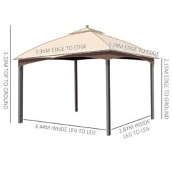 Outsunny 2 Tier Garden Gazebo With Curtains And Nets 3000x4000mm - Khaki/Brown - 84C-270 -OUTSUNNY Sales Shop outsunny 84c 270 2