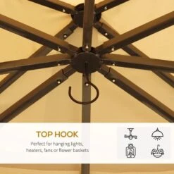 Outsunny 2 Tier Garden Gazebo With Curtains And Nets 3000x4000mm - Khaki/Brown - 84C-270 -OUTSUNNY Sales Shop outsunny 84c 270 5