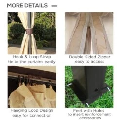 Outsunny 2 Tier Garden Gazebo With Curtains And Nets 3000x4000mm - Khaki/Brown - 84C-270 -OUTSUNNY Sales Shop outsunny 84c 270 6