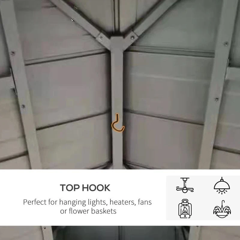 Outsunny Hardtop Garden Gazebo With Wooden Frame 3500x3500m - Grey - 84C-273 6 Outsunny Hardtop Garden Gazebo With Wooden Frame 3500x3500m - Grey - 84C-273 - Image 6