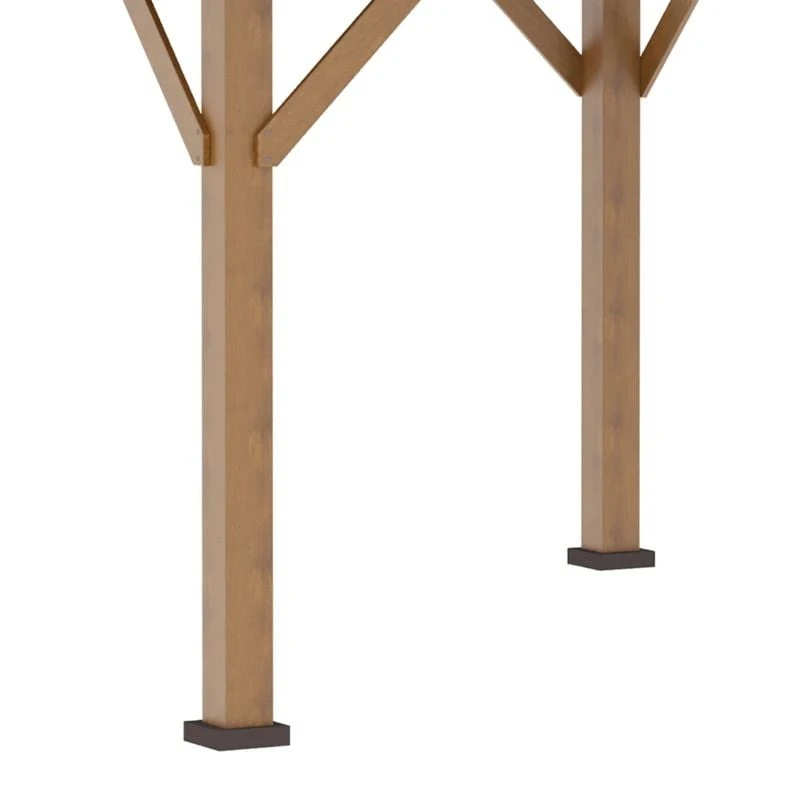 Outsunny Hardtop Garden Gazebo With Wooden Frame 3500x3500m - Grey - 84C-273 3 Outsunny Hardtop Garden Gazebo With Wooden Frame 3500x3500m - Grey - 84C-273 - Image 3