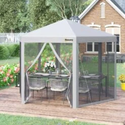 Outsunny Pop-up Hexagon Gazebo With Mesh Sidewalls 3000x3000mm - Grey - 84C-283GY 19 Outsunny Pop-up Hexagon Gazebo With Mesh Sidewalls 3000x3000mm - Grey - 84C-283GY -OUTSUNNY Sales Shop outsunny 84c 283gy 1