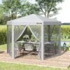 Outsunny Pop-up Hexagon Gazebo With Mesh Sidewalls 3000x3000mm - Grey - 84C-283GY 21 Outsunny Pop-up Hexagon Gazebo With Mesh Sidewalls 3000x3000mm - Grey - 84C-283GY -OUTSUNNY Sales Shop outsunny 84c 283gy 9