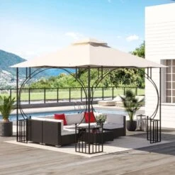 Outsunny 2 Tier Gazebo Replacement Canopy 3000x3000mm - Beige - 84C-314 -OUTSUNNY Sales Shop outsunny 84c 314 1