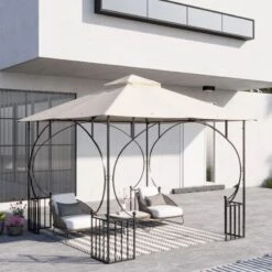 Outsunny 2 Tier Gazebo Replacement Canopy 3000x3000mm - Beige - 84C-314