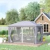 Outsunny Garden Gazebo With Curtains And Nets 3000x4000mm - Grey - 84C-319 -OUTSUNNY Sales Shop outsunny 84c 319 11