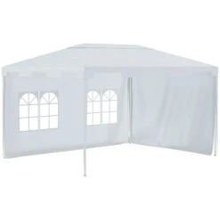 Outsunny Garden Gazebo Marquee With 2 Sidewalls 3000x4000mm - White - 84C-328V01WT -OUTSUNNY Sales Shop outsunny 84c 328v01wt 1