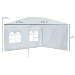 Outsunny Garden Gazebo Marquee With 2 Sidewalls 3000x4000mm - White - 84C-328V01WT -OUTSUNNY Sales Shop outsunny 84c 328v01wt 2