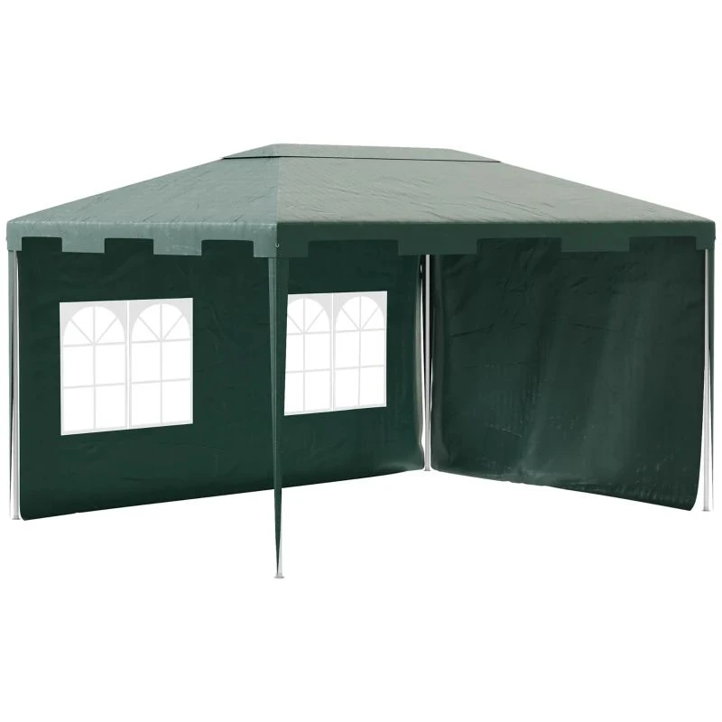 Outsunny Garden Gazebo Marquee With 2 Sidewalls 3000x4000mm - Green - 84C-329V01GN 10 Outsunny Garden Gazebo Marquee With 2 Sidewalls 3000x4000mm - Green - 84C-329V01GN - Image 10