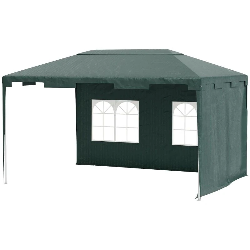 Outsunny Garden Gazebo Marquee With 2 Sidewalls 3000x4000mm - Green - 84C-329V01GN 2 Outsunny Garden Gazebo Marquee With 2 Sidewalls 3000x4000mm - Green - 84C-329V01GN - Image 2