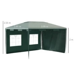 Outsunny Garden Gazebo Marquee With 2 Sidewalls 3000x4000mm - Green - 84C-329V01GN 18 Outsunny Garden Gazebo Marquee With 2 Sidewalls 3000x4000mm - Green - 84C-329V01GN -OUTSUNNY Sales Shop outsunny 84c 329v01gn 3